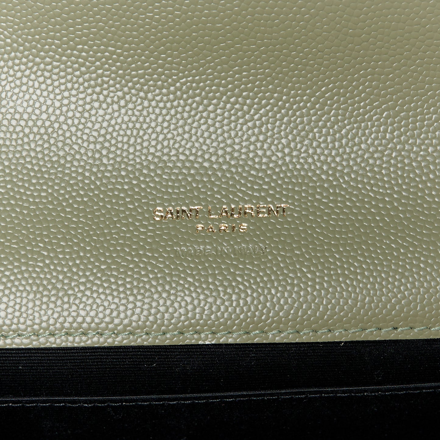 Grain De Poudre Matelasse Chevron Monogram Envelope Clutch Light Sage