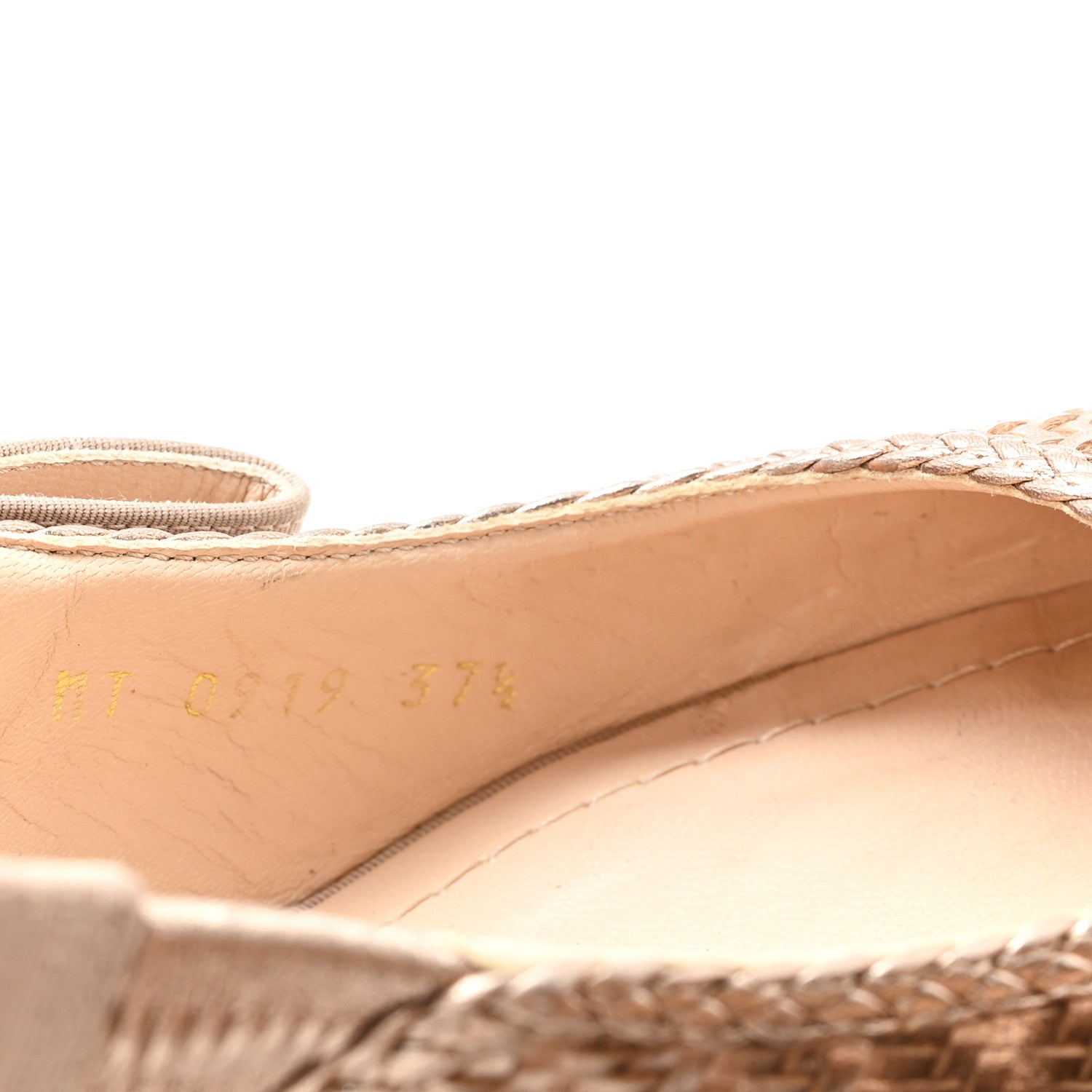 Christian Dior Laminated Calfskin Ribbon Crystal Woven J'Adior Slingback 65mm Pumps 37.5 Copper 9 of 10