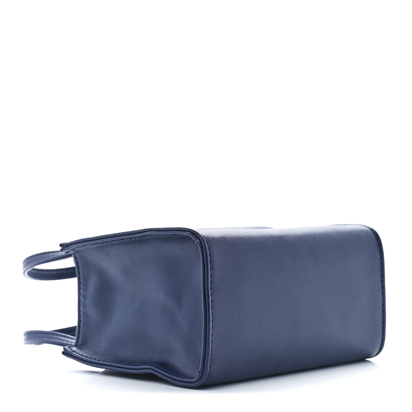 Vegan Leather Small Shopping Bag Navy
