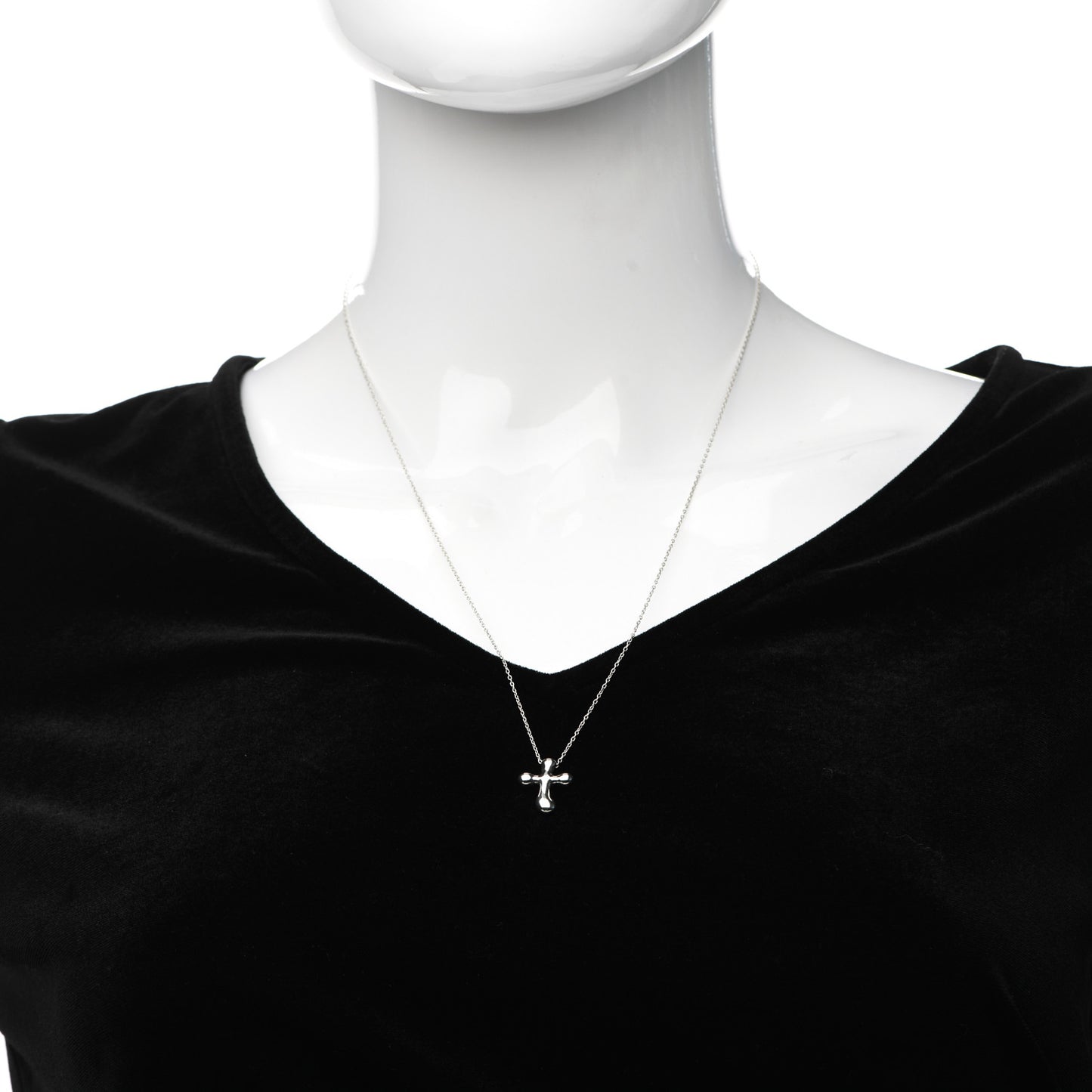 Sterling Silver 14mm Elsa Peretti Cross Pendant Necklace