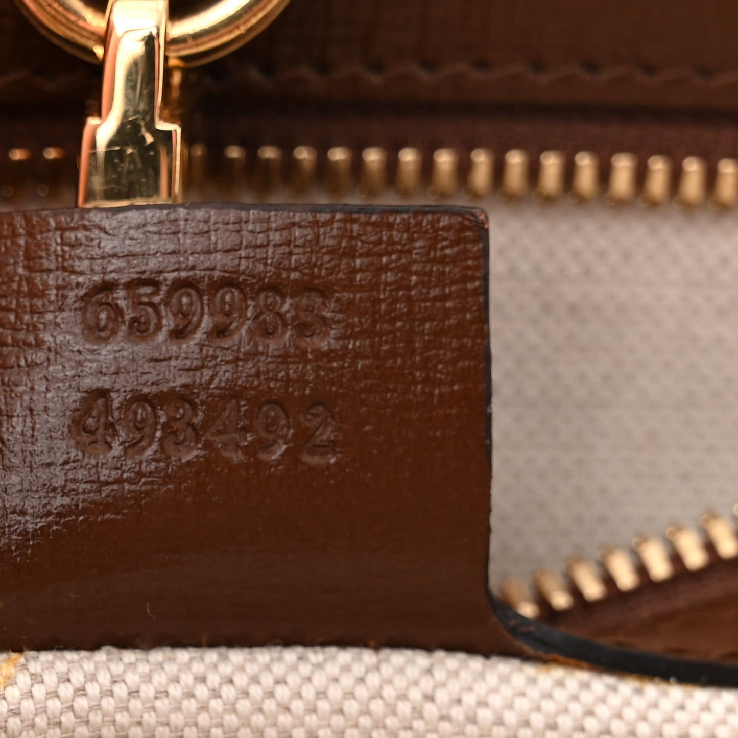 GG Supreme Monogram Azalea Calfskin Small Retro Interlocking G Tote Bag Beige Ebony Brown Sugar