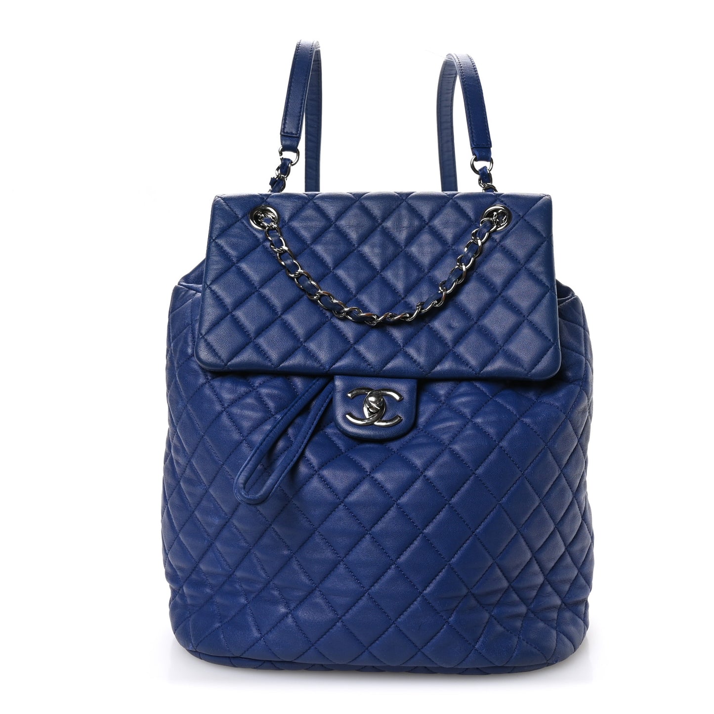 Lambskin Quilted Large Urban Spirit Backpack Blue