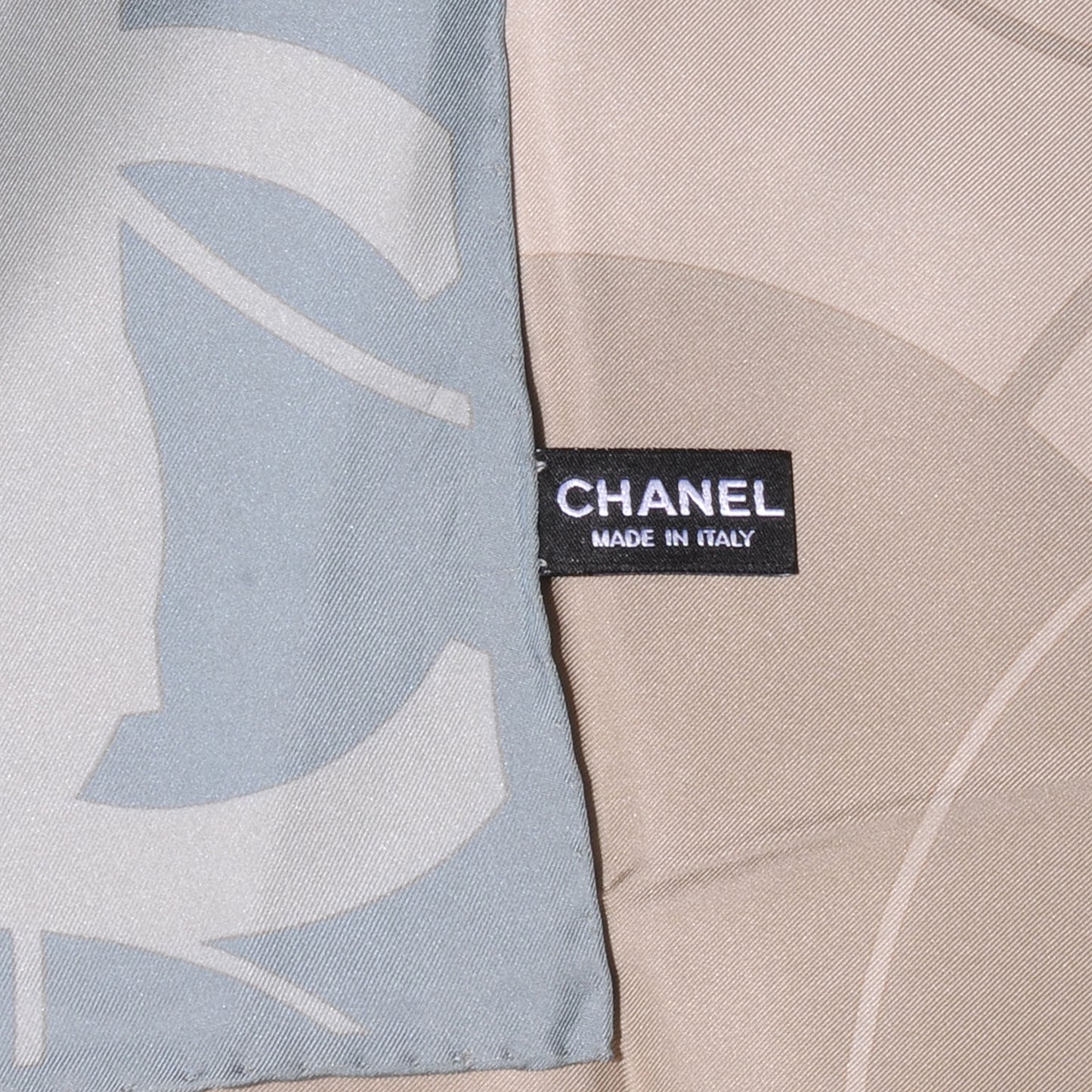 Silk CC Reversible Square Scarf Light Blue Beige