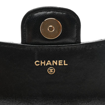 Chanel Lambskin Quilted Top Handle Flap Coin Purse With Chain Black 5 of 11
