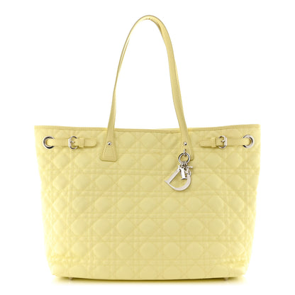 Christian Dior Coated Canvas Cannage Medium Panarea Tote Light Yellow 2 of 11
