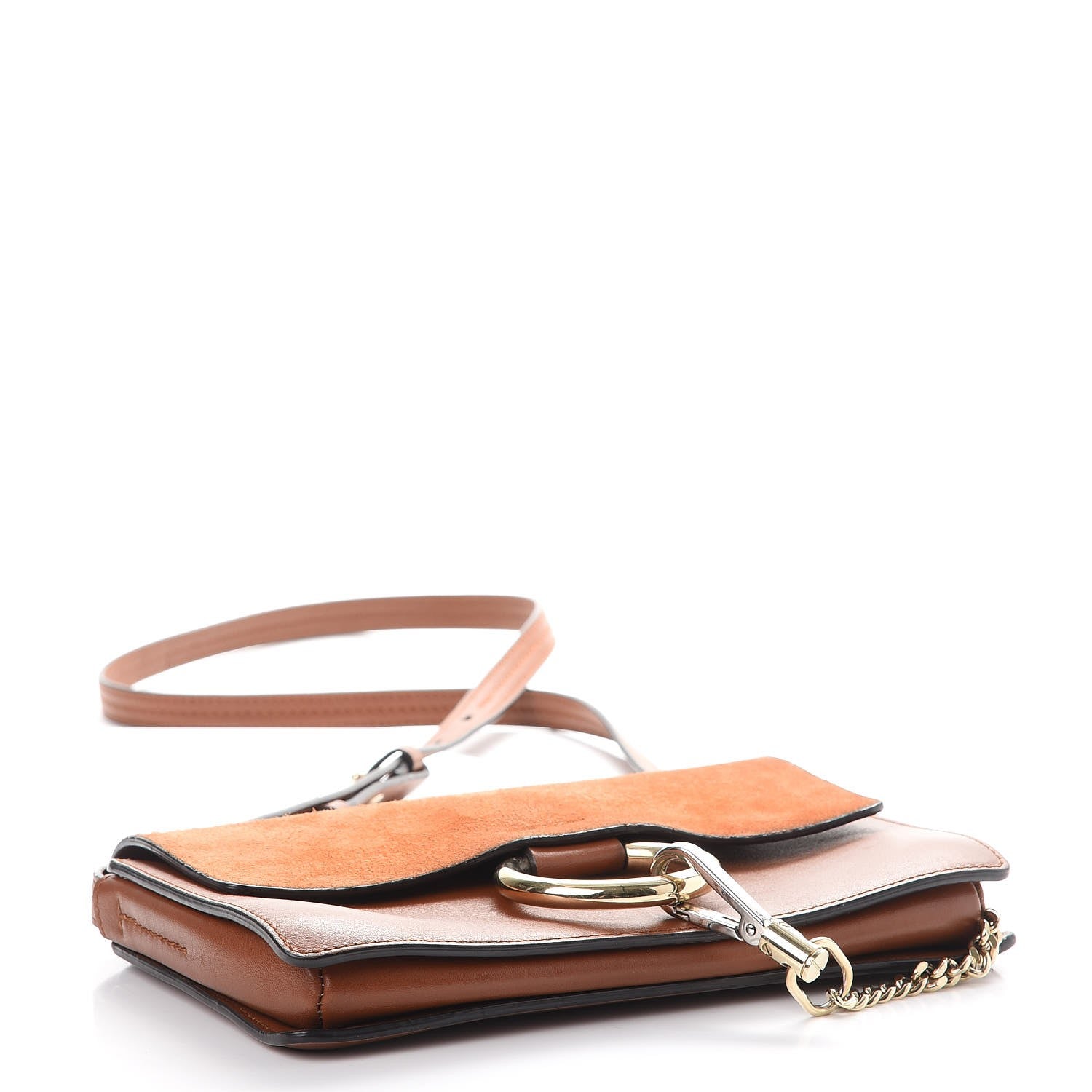 Chloe Suede Calfskin Small Faye Shoulder Bag Tobacco 4 of 10