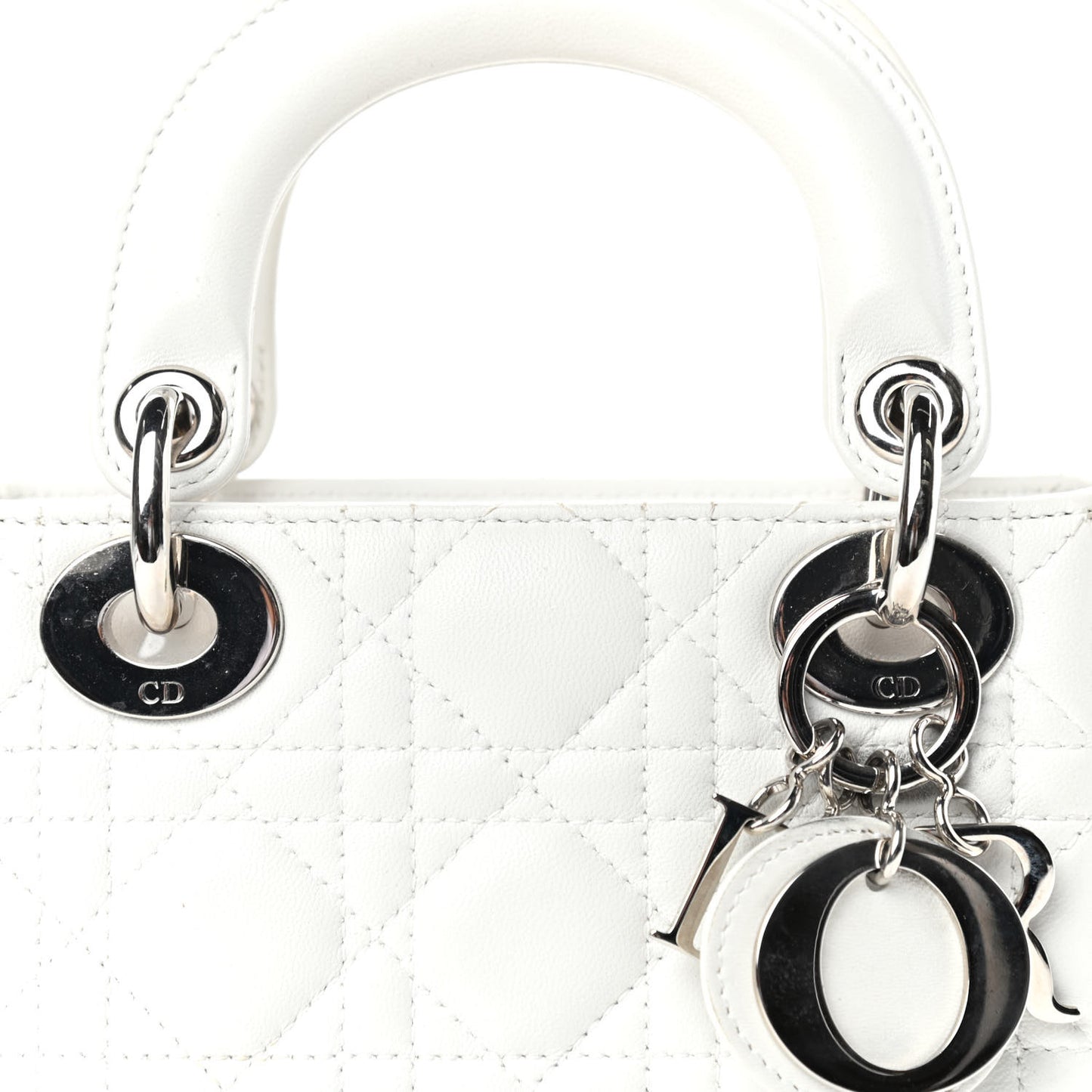 Lambskin Cannage Mini Lady Dior White
