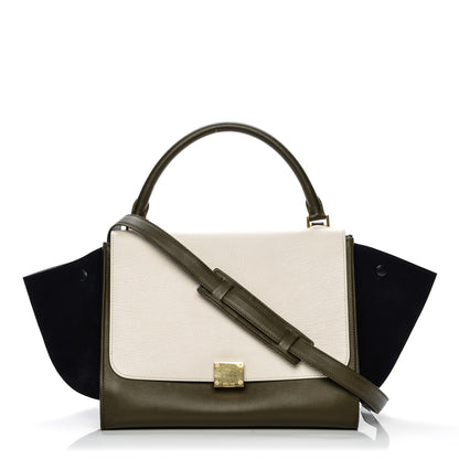 Celine Velluto Calfskin Suede Medium Tri-Color Trapeze 1 of 8