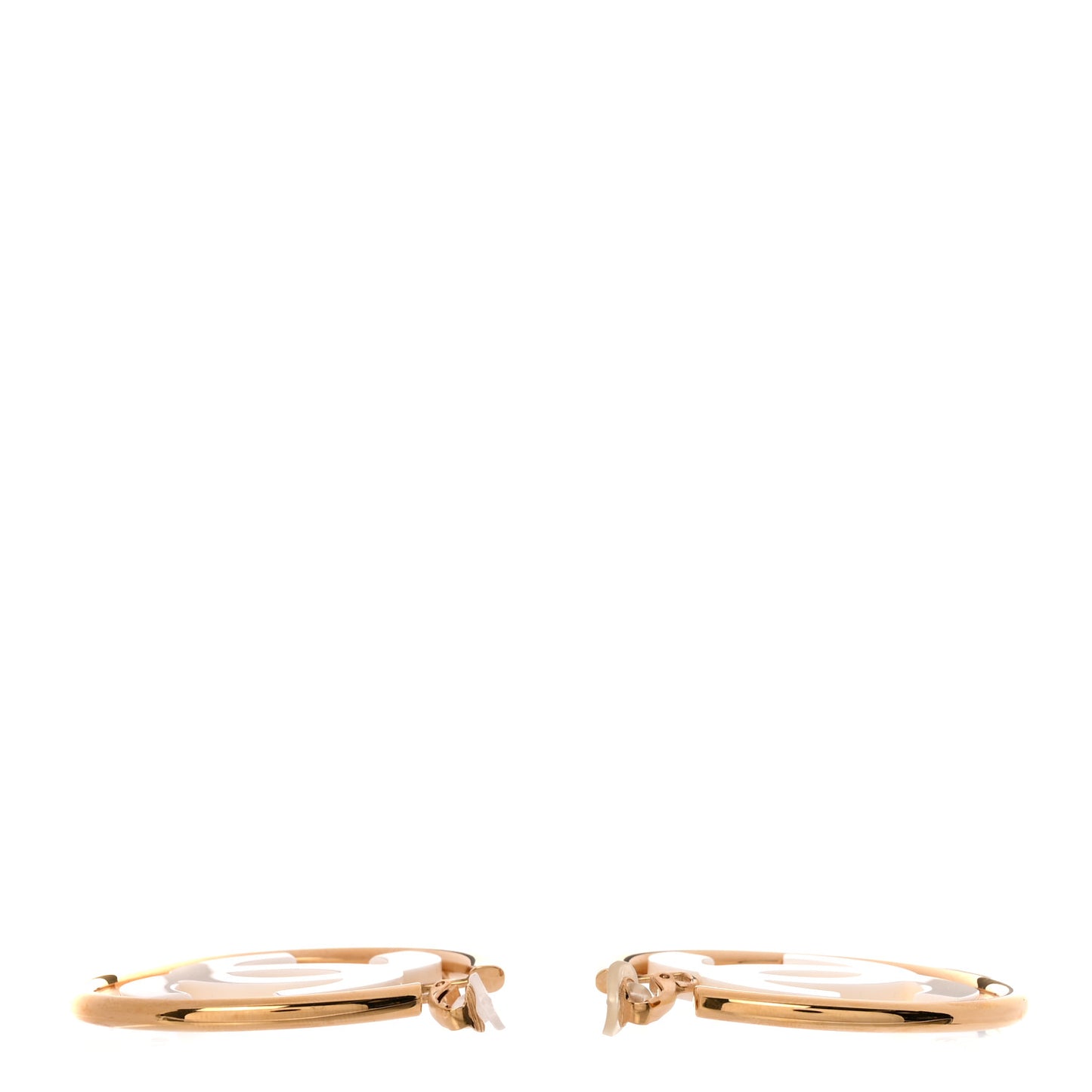 Resin CC Clip On Earrings White Gold