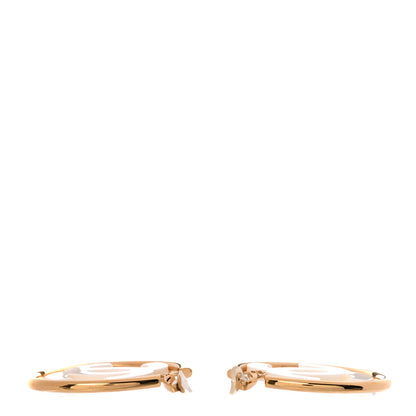 Chanel Resin CC Clip On Earrings White Gold 3 of 5