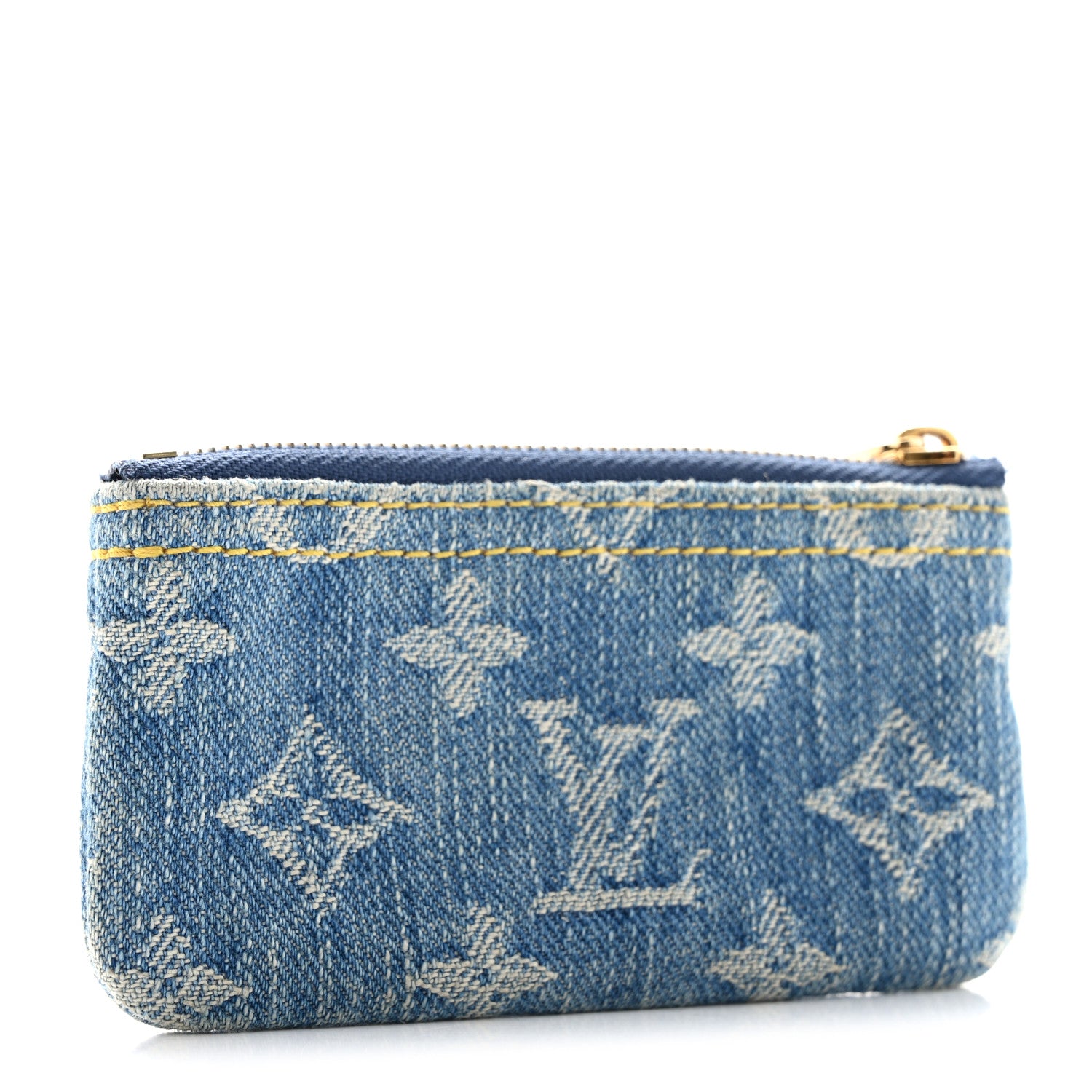 Louis Vuitton Monogram Denim Key Pouch Denim Blue 3 of 8