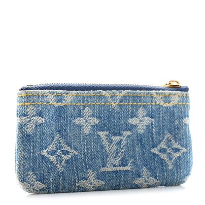 Louis Vuitton Monogram Denim Key Pouch Denim Blue 3 of 8