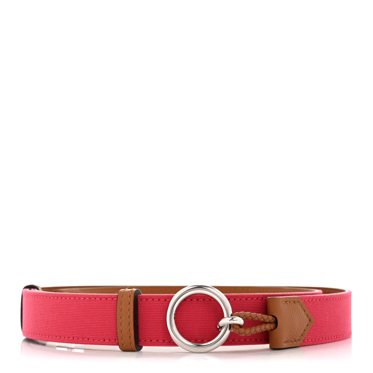 Hermes Toile Epsom Reversible Babord 24mm Belt Rose Extreme Gold 1 of 6