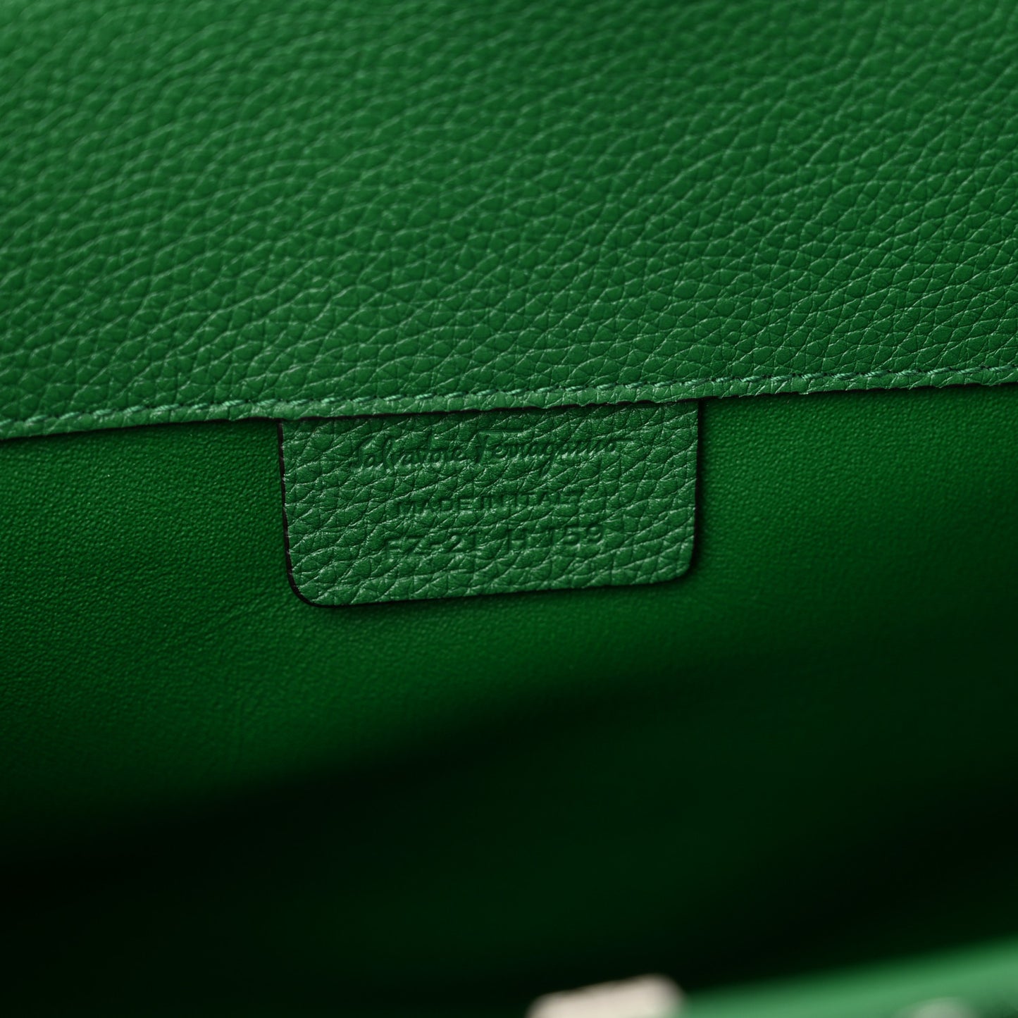 Grained Calfskin Studio Top Handle Bag Green