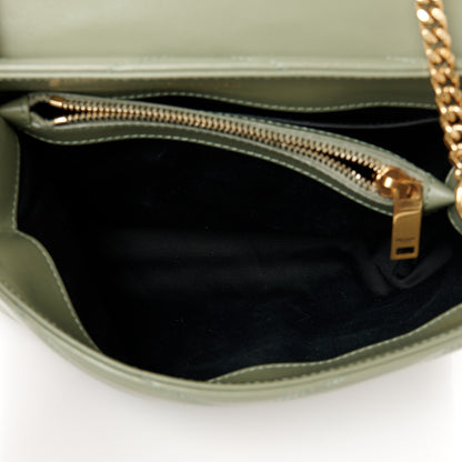 Saint Laurent Calfskin Y Quilted Monogram Small Loulou Chain Satchel Light Sage 5 of 11