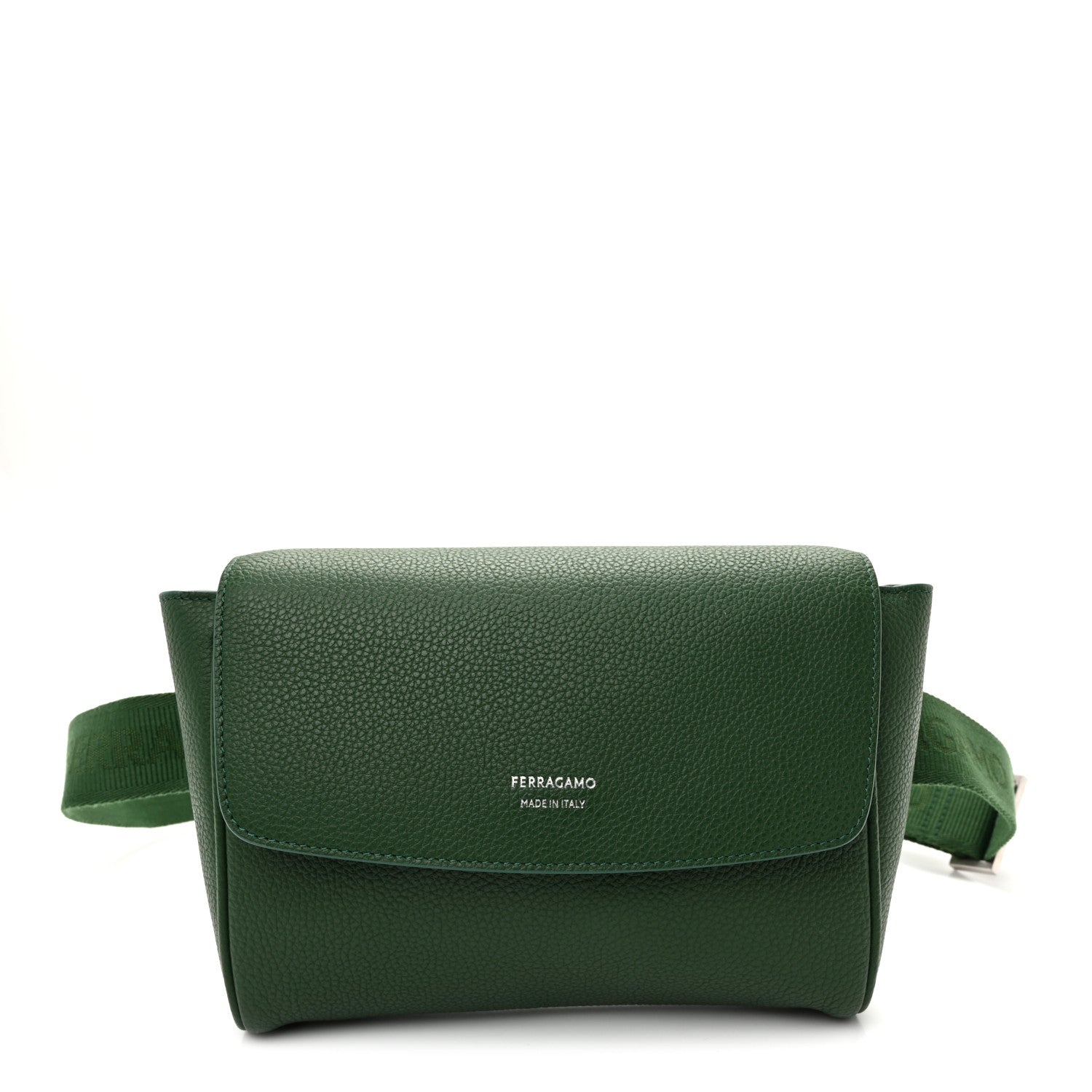 Salvatore Ferragamo Grained Calfskin Belt Bag Forest Green 1 of 10