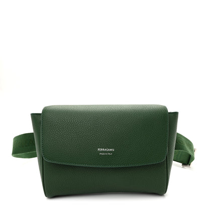 Salvatore Ferragamo Grained Calfskin Belt Bag Forest Green 1 of 10
