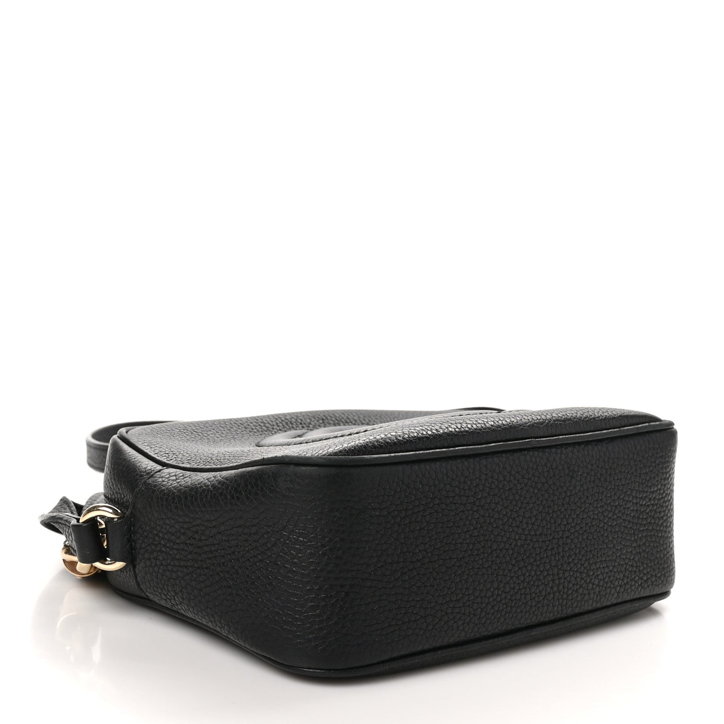 Pebbled Calfskin Small Soho Disco Bag Black