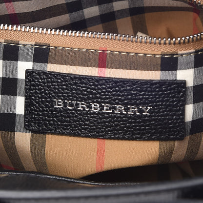 Burberry Grainy Calfskin House Check Baby Banner Tote Black 8 of 19