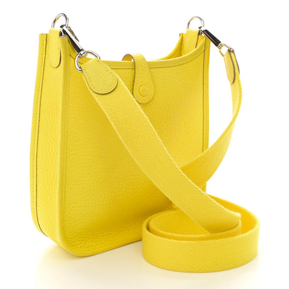 Hermes Taurillon Clemence Evelyne TPM Lime 3 of 10