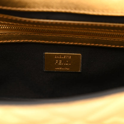 Fendi Vitello Catalan Mirror FF 1974 Embossed Baguette Gold 7 of 9