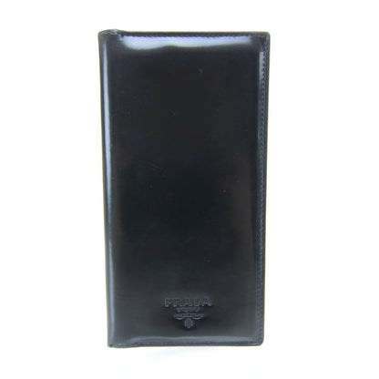Prada Spazzolato Checkbook Cover Wallet Black 1 of 7