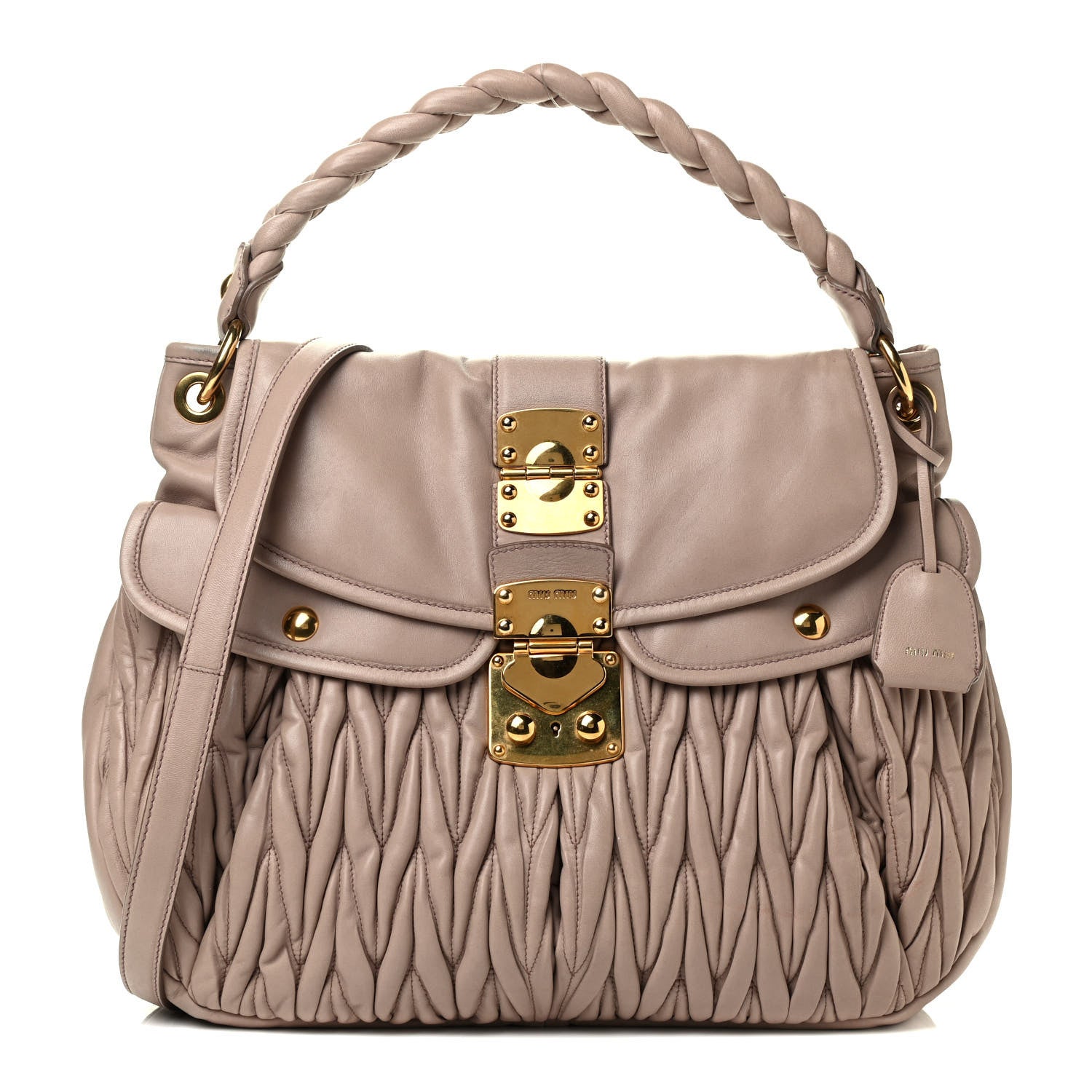 Miu Miu Nappa Matelasse Coffer Hobo Cammeo 1 of 8