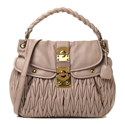 Miu Miu Nappa Matelasse Coffer Hobo Cammeo 1 of 8