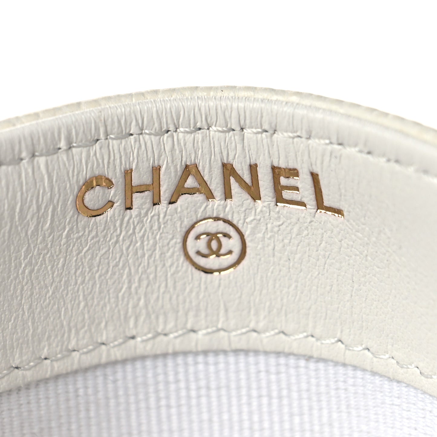 Caviar Camellia Embossed Card Holder White