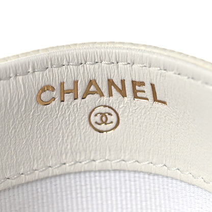 Chanel Caviar Camellia Embossed Card Holder White 6 of 10