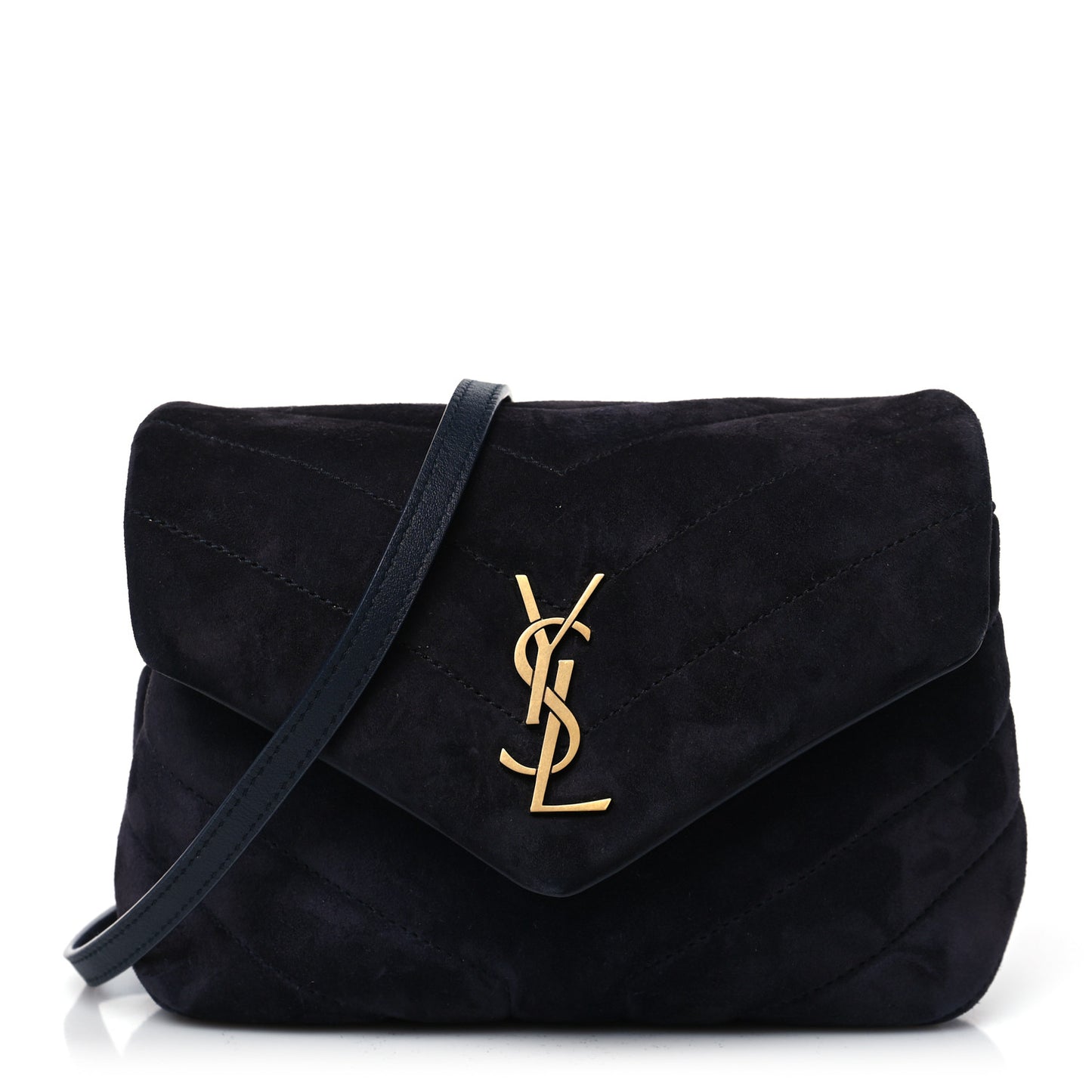Suede Y Quilted Monogram Toy Loulou Crossbody Bag Navy