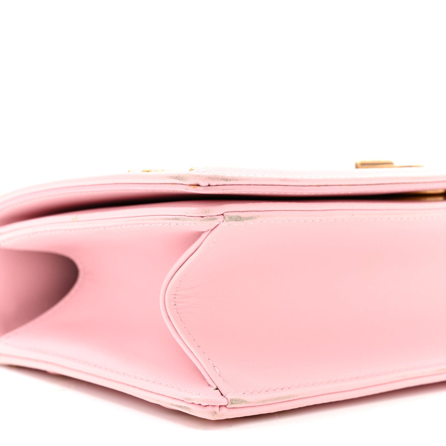Lambskin Studded Small Diorama Flap Bag Baby Pink