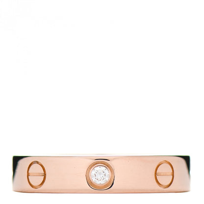 Cartier 18K Pink Gold Diamond 4mm LOVE Wedding Band Ring 50 5.25 1 of 5