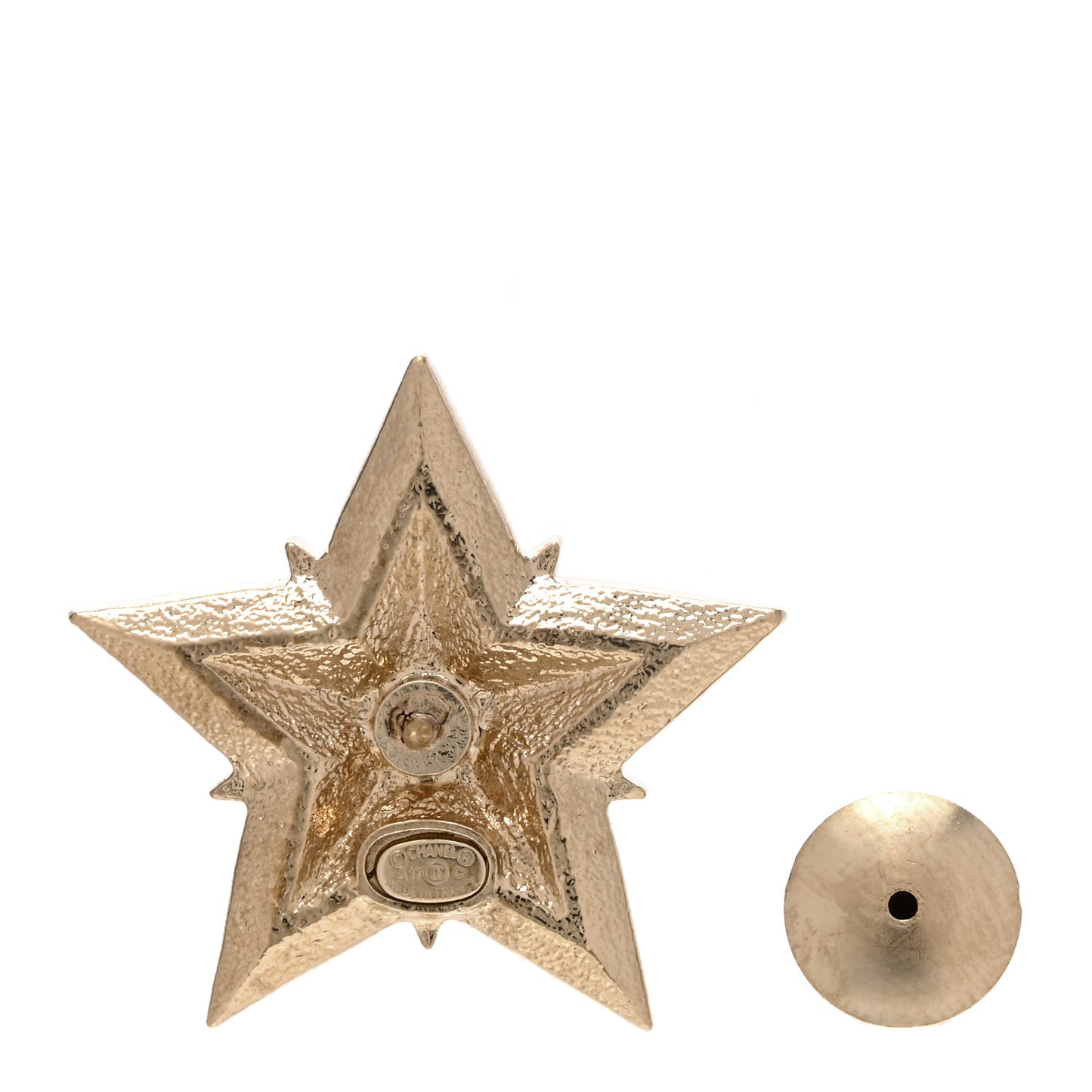 Crystal CC Star Brooch Gold