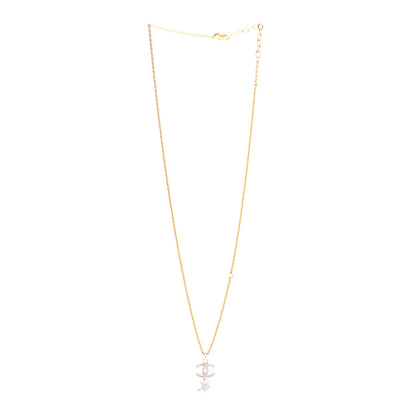 Chanel Crystal Star CC Pendant Necklace Silver Gold 3 of 6