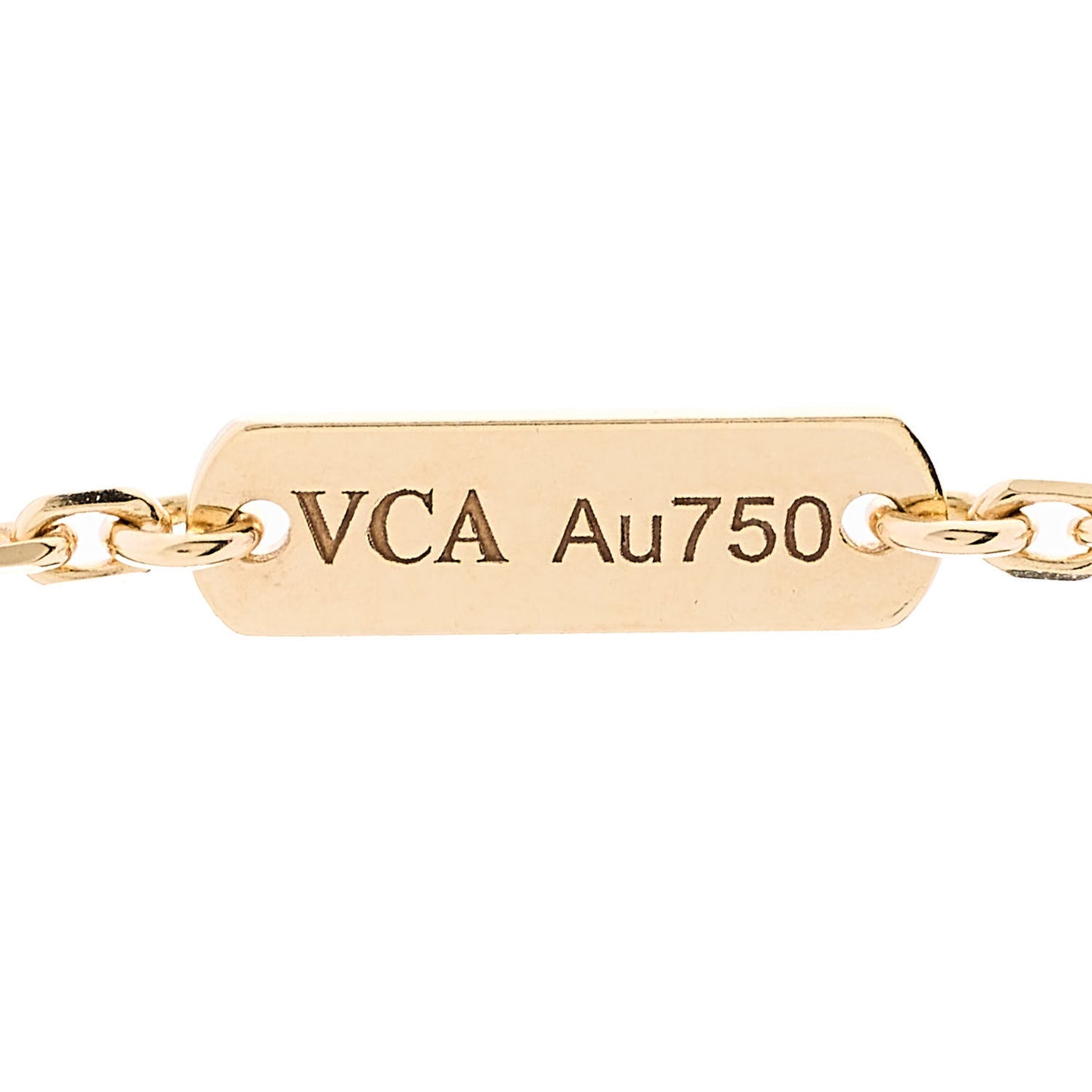 18K Yellow Gold Mother of Pearl Vintage Alhambra Pendant Necklace