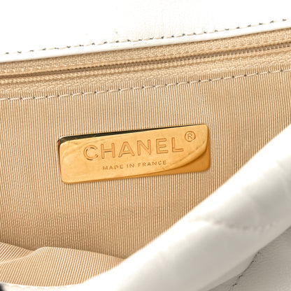 Chanel Lambskin Quilted Medium Chanel 19 Flap White 6 of 10