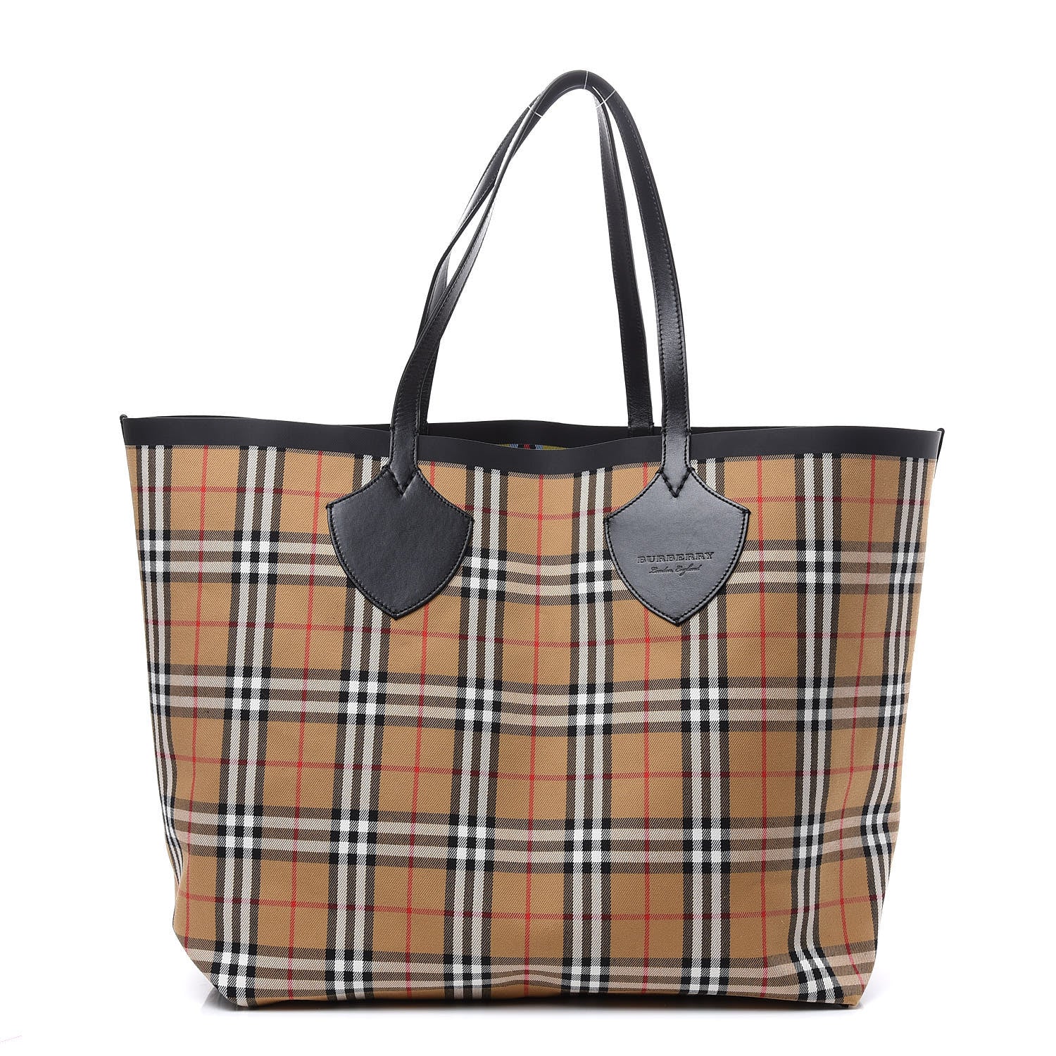 Burberry Vintage Check Extra Large The Giant Reversible Tote Antique Yellow 1 of 21
