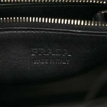Prada Vitello Intreccio Tress Handbag Black 5 of 10