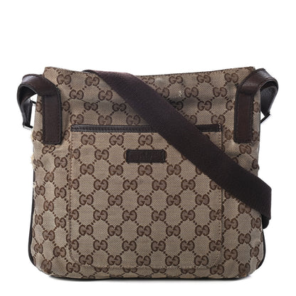 Gucci Monogram Flat Messenger Bag Dark Brown 1 of 5
