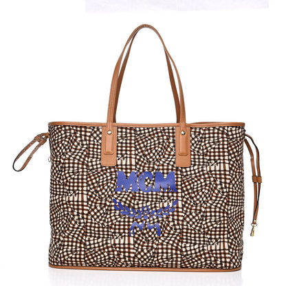 MCM Visetos Large Liz Reversible Shopper Tote Cognac 3 of 12