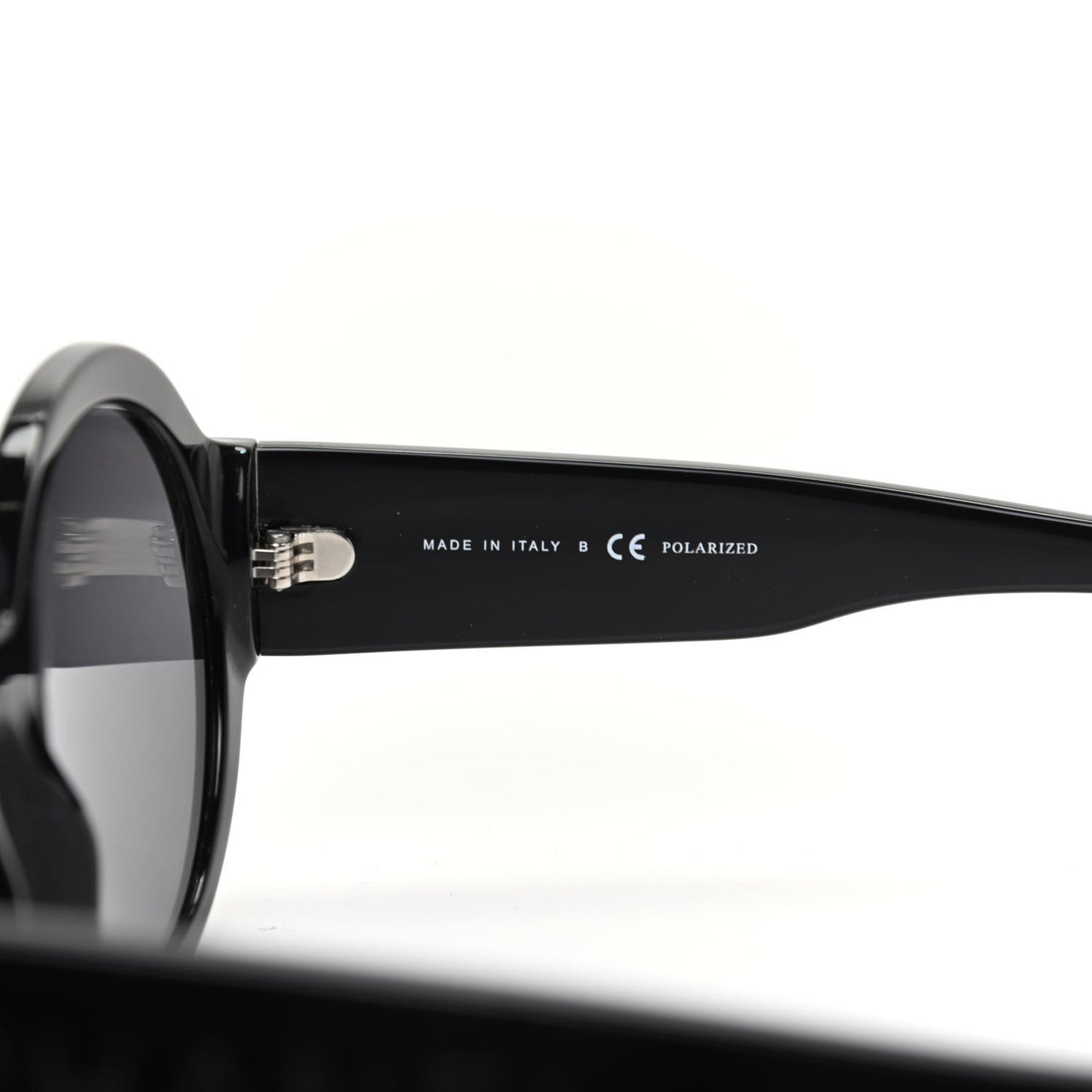 Acetate Polarized Round Sunglasses 5410 Black