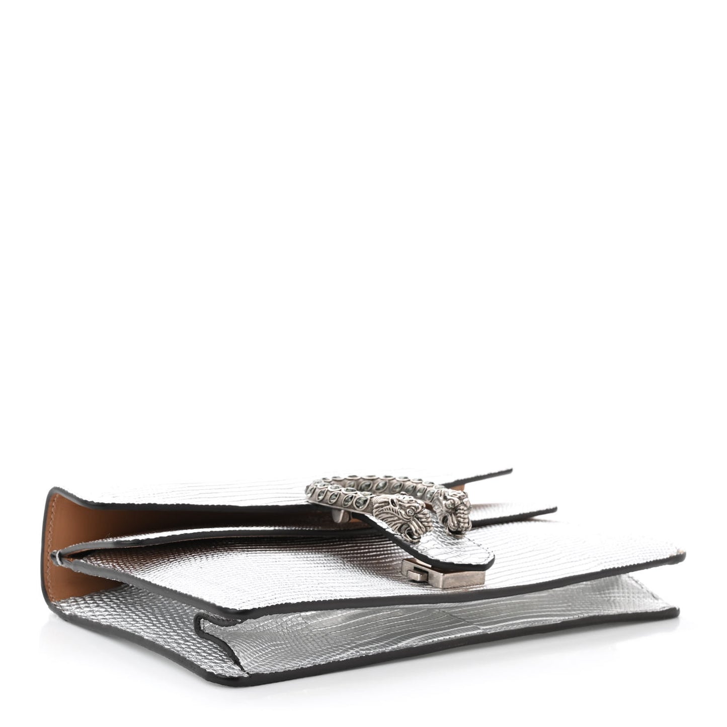 Lizard Crystal Small Dionysus Shoulder Bag Silver