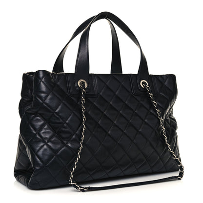 Chanel Lambskin Quilted Daily Shopping Tote Black 2 of 15