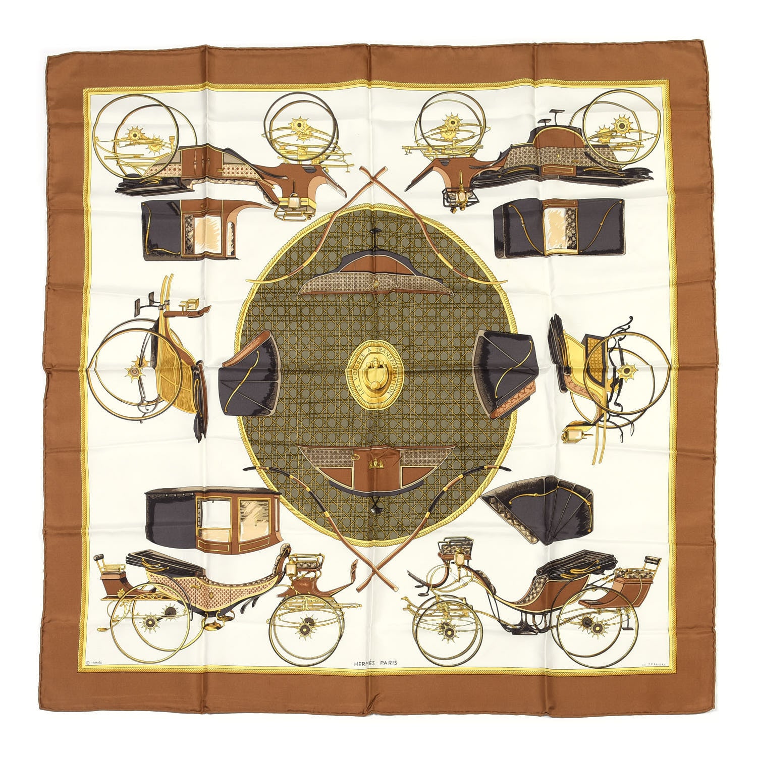 Hermes Silk Les Voitures A Transformation Scarf 90 1 of 4