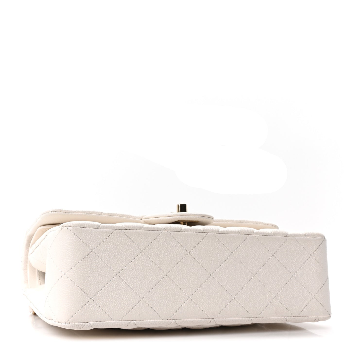 Caviar Quilted Small Double Flap White