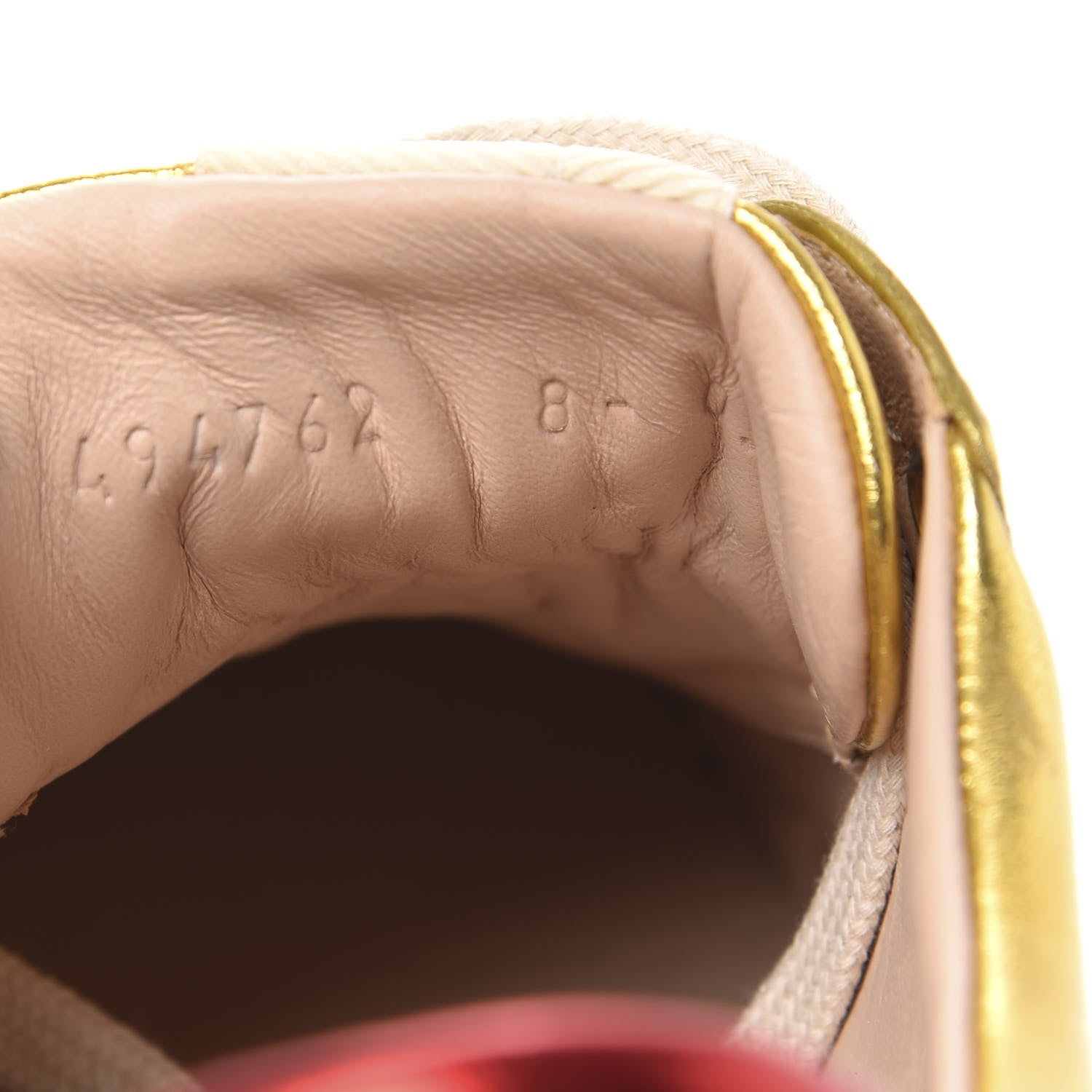 Gucci Metallic Nappa Web Mens Low Top Sneakers 8 Argento Oro Vecchio 9 of 10