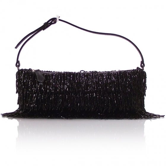 Beaded Flapper Pochette Black