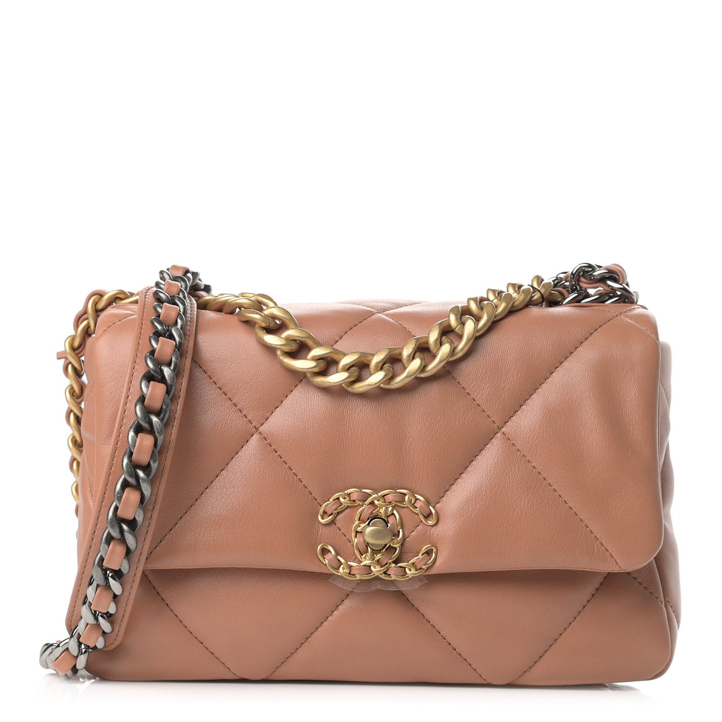 Lambskin Quilted Medium Chanel 19 Flap Brown