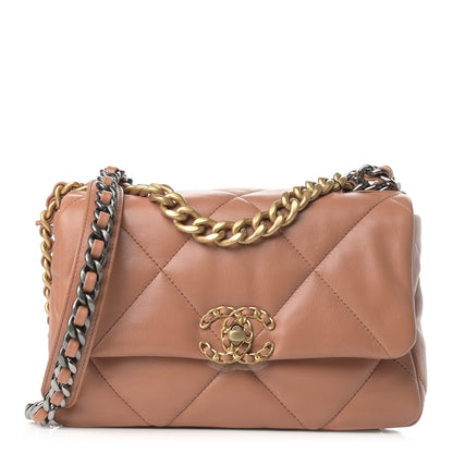 Chanel Lambskin Quilted Medium Chanel 19 Flap Brown 1 of 9